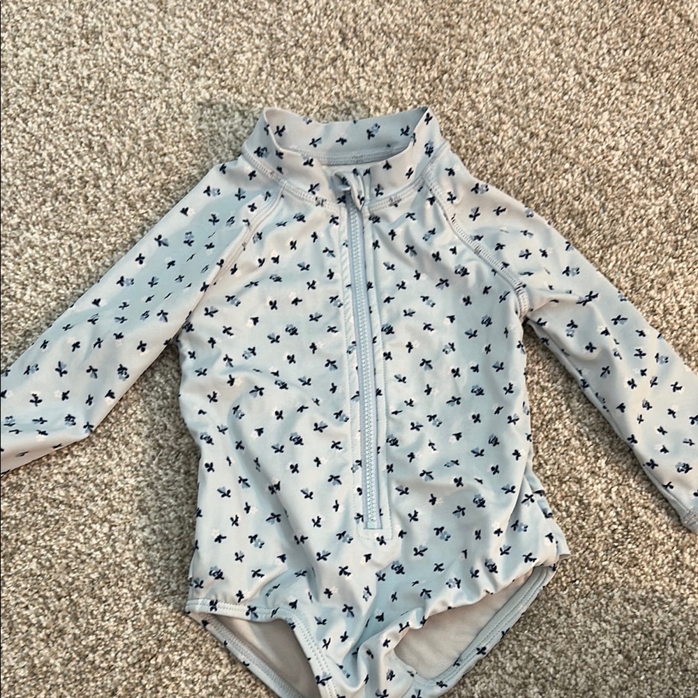 Janie and Jack Floral Long Sleeve Swimsuit